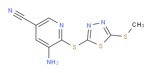5-amino-6-((5-(methylthio)-1,3,4-thiadiazol-2-yl)thio)nicotinonitrile