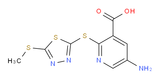 5-amino-2-((5-(methylthio)-1,3,4-thiadiazol-2-yl)thio)nicotinic acid