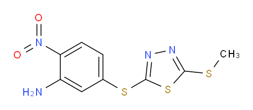 5-((5-(methylthio)-1,3,4-thiadiazol-2-yl)thio)-2-nitroaniline