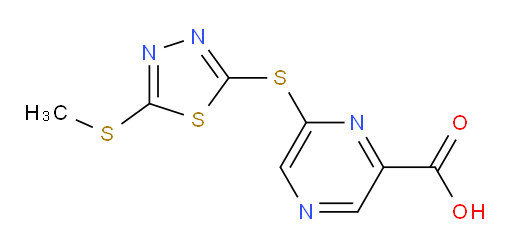 6-((5-(methylthio)-1,3,4-thiadiazol-2-yl)thio)pyrazine-2-carboxylic acid