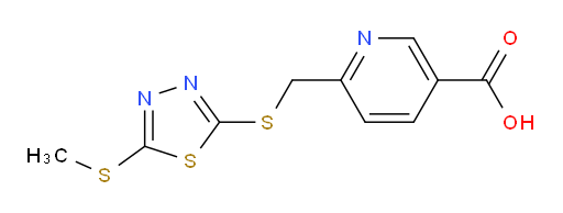 6-(((5-(methylthio)-1,3,4-thiadiazol-2-yl)thio)methyl)nicotinic acid