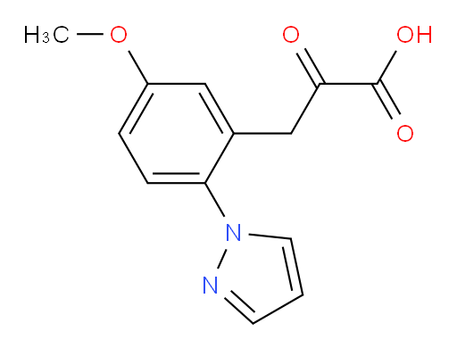 3-(5-methoxy-2-(1H-pyrazol-1-yl)phenyl)-2-oxopropanoic acid