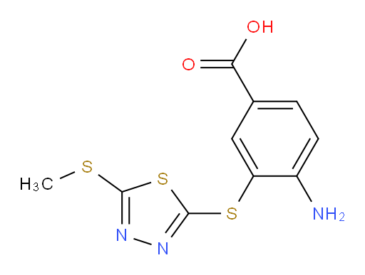 4-amino-3-((5-(methylthio)-1,3,4-thiadiazol-2-yl)thio)benzoic acid