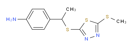 4-(1-((5-(methylthio)-1,3,4-thiadiazol-2-yl)thio)ethyl)aniline