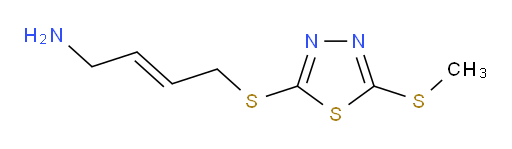 (E)-4-((5-(methylthio)-1,3,4-thiadiazol-2-yl)thio)but-2-en-1-amine