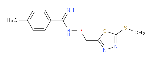 4-methyl-N-((5-(methylthio)-1,3,4-thiadiazol-2-yl)methoxy)benzimidamide