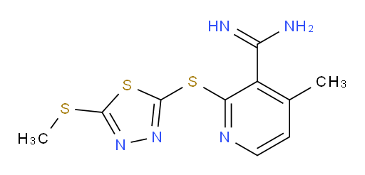 4-methyl-2-((5-(methylthio)-1,3,4-thiadiazol-2-yl)thio)nicotinimidamide
