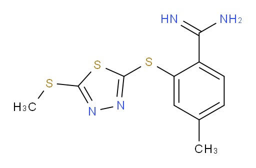 4-methyl-2-((5-(methylthio)-1,3,4-thiadiazol-2-yl)thio)benzimidamide