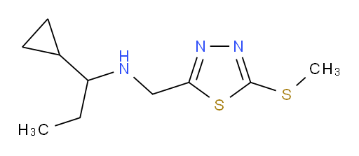 1-cyclopropyl-N-((5-(methylthio)-1,3,4-thiadiazol-2-yl)methyl)propan-1-amine