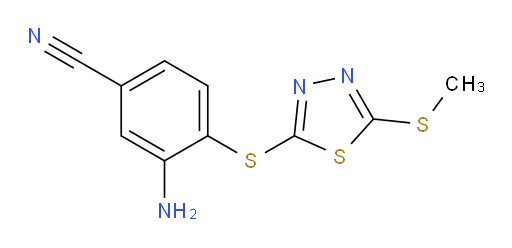 3-amino-4-((5-(methylthio)-1,3,4-thiadiazol-2-yl)thio)benzonitrile