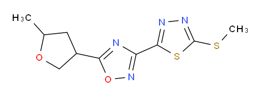 5-(5-methyltetrahydrofuran-3-yl)-3-(5-(methylthio)-1,3,4-thiadiazol-2-yl)-1,2,4-oxadiazole