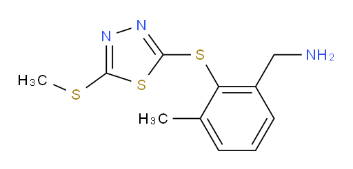 (3-methyl-2-((5-(methylthio)-1,3,4-thiadiazol-2-yl)thio)phenyl)methanamine