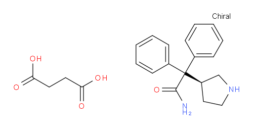 (S)-2,2-diphenyl-2-(pyrrolidin-3-yl)acetamide succinate
