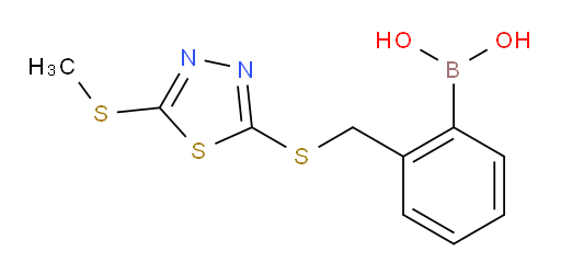 (2-(((5-(methylthio)-1,3,4-thiadiazol-2-yl)thio)methyl)phenyl)boronic acid