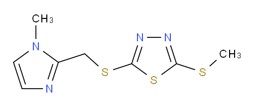 2-(((1-methyl-1H-imidazol-2-yl)methyl)thio)-5-(methylthio)-1,3,4-thiadiazole