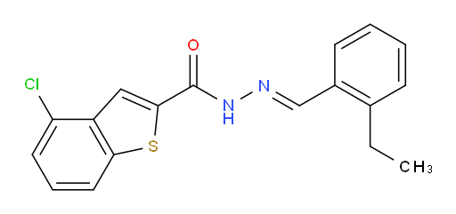 (E)-4-chloro-N'-(2-ethylbenzylidene)benzo[b]thiophene-2-carbohydrazide