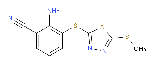 2-amino-3-((5-(methylthio)-1,3,4-thiadiazol-2-yl)thio)benzonitrile