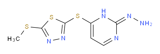 (Z)-2-((2-hydrazono-2,3-dihydropyrimidin-4-yl)thio)-5-(methylthio)-1,3,4-thiadiazole