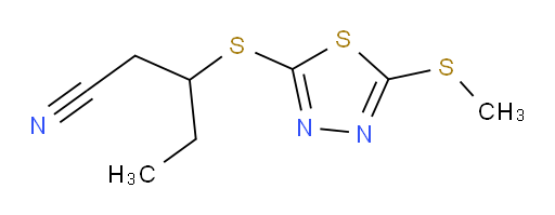 3-((5-(methylthio)-1,3,4-thiadiazol-2-yl)thio)pentanenitrile