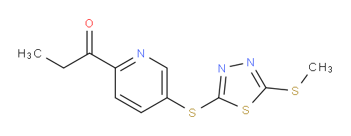 1-(5-((5-(methylthio)-1,3,4-thiadiazol-2-yl)thio)pyridin-2-yl)propan-1-one