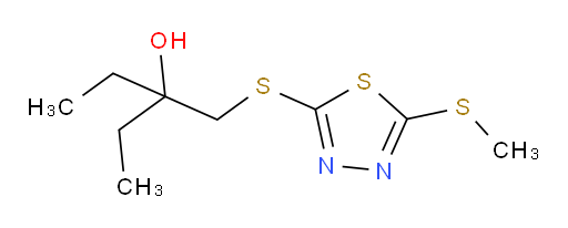 3-(((5-(methylthio)-1,3,4-thiadiazol-2-yl)thio)methyl)pentan-3-ol
