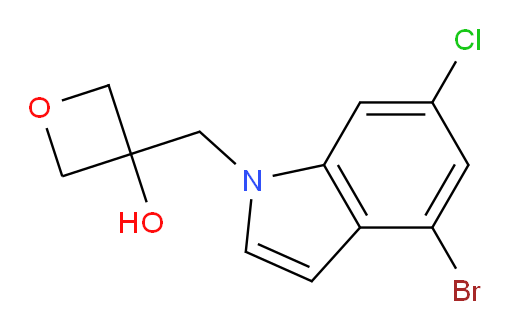 3-((4-bromo-6-chloro-1H-indol-1-yl)methyl)oxetan-3-ol