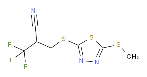 3,3,3-trifluoro-2-(((5-(methylthio)-1,3,4-thiadiazol-2-yl)thio)methyl)propanenitrile