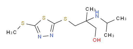 2-(isopropylamino)-2-methyl-3-((5-(methylthio)-1,3,4-thiadiazol-2-yl)thio)propan-1-ol