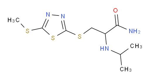 2-(isopropylamino)-3-((5-(methylthio)-1,3,4-thiadiazol-2-yl)thio)propanamide