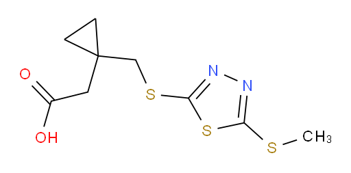 2-(1-(((5-(methylthio)-1,3,4-thiadiazol-2-yl)thio)methyl)cyclopropyl)acetic acid