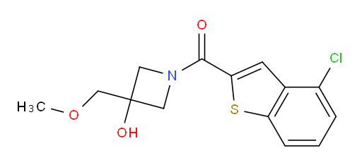 (4-chlorobenzo[b]thiophen-2-yl)(3-hydroxy-3-(methoxymethyl)azetidin-1-yl)methanone
