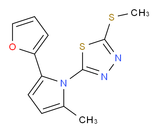 2-(2-(furan-2-yl)-5-methyl-1H-pyrrol-1-yl)-5-(methylthio)-1,3,4-thiadiazole