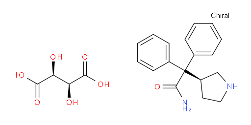 (S)-2,2-diphenyl-2-(pyrrolidin-3-yl)acetamide (2S,3S)-2,3-dihydroxysuccinate