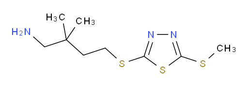 2,2-dimethyl-4-((5-(methylthio)-1,3,4-thiadiazol-2-yl)thio)butan-1-amine