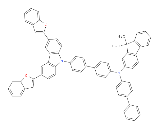 N-([1,1'-biphenyl]-4-yl)-N-(4'-(3,6-di(benzofuran-2-yl)-9H-carbazol-9-yl)-[1,1'-biphenyl]-4-yl)-9,9-dimethyl-9H-fluoren-2-amine