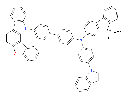 N-(4'-(12H-benzofuro[3,2-a]carbazol-12-yl)-[1,1'-biphenyl]-4-yl)-N-(4-(1H-indol-1-yl)phenyl)-9,9-dimethyl-9H-fluoren-2-amine
