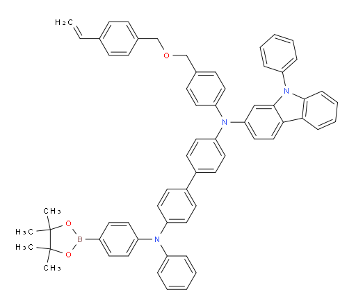 N4-phenyl-N4'-(9-phenyl-9H-carbazol-2-yl)-N4-(4-(4,4,5,5-tetramethyl-1,3,2-dioxaborolan-2-yl)phenyl)-N4'-(4-(((4-vinylbenzyl)oxy)methyl)phenyl)-[1,1'-biphenyl]-4,4'-diamine