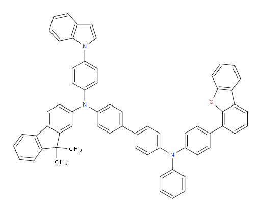 N4-(4-(1H-indol-1-yl)phenyl)-N4'-(4-(dibenzo[b,d]furan-4-yl)phenyl)-N4-(9,9-dimethyl-9H-fluoren-2-yl)-N4'-phenyl-[1,1'-biphenyl]-4,4'-diamine