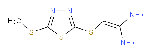 2-((5-(methylthio)-1,3,4-thiadiazol-2-yl)thio)ethene-1,1-diamine