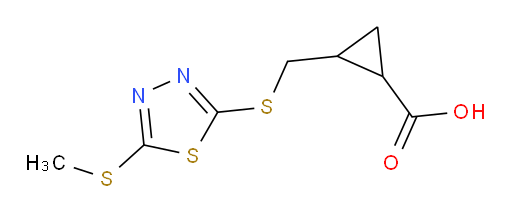 2-(((5-(methylthio)-1,3,4-thiadiazol-2-yl)thio)methyl)cyclopropanecarboxylic acid