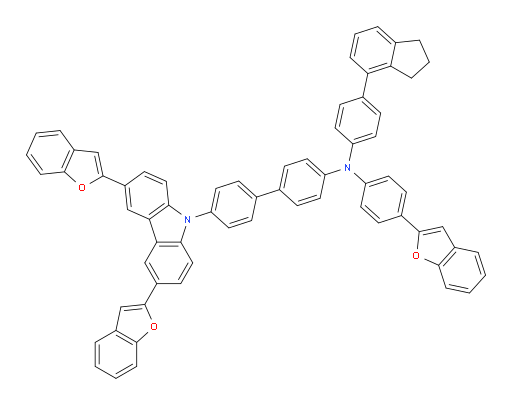 N-(4-(benzofuran-2-yl)phenyl)-4'-(3,6-di(benzofuran-2-yl)-9H-carbazol-9-yl)-N-(4-(2,3-dihydro-1H-inden-4-yl)phenyl)-[1,1'-biphenyl]-4-amine