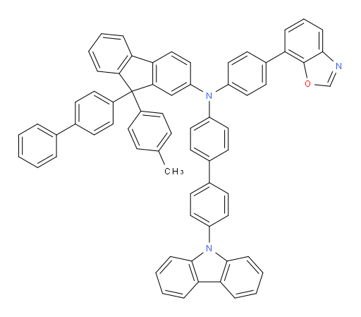 N-(4'-(9H-carbazol-9-yl)-[1,1'-biphenyl]-4-yl)-9-([1,1'-biphenyl]-4-yl)-N-(4-(benzo[d]oxazol-7-yl)phenyl)-9-(p-tolyl)-9H-fluoren-2-amine