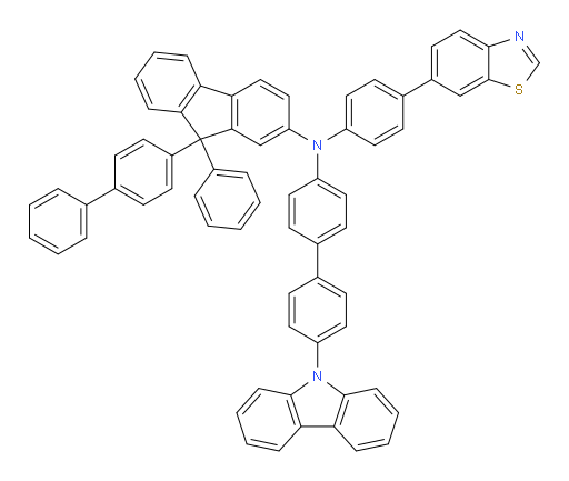 N-(4'-(9H-carbazol-9-yl)-[1,1'-biphenyl]-4-yl)-9-([1,1'-biphenyl]-4-yl)-N-(4-(benzo[d]thiazol-6-yl)phenyl)-9-phenyl-9H-fluoren-2-amine