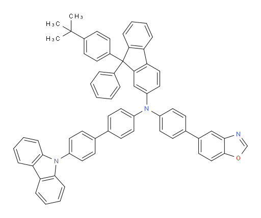 N-(4'-(9H-carbazol-9-yl)-[1,1'-biphenyl]-4-yl)-N-(4-(benzo[d]oxazol-5-yl)phenyl)-9-(4-(tert-butyl)phenyl)-9-phenyl-9H-fluoren-2-amine