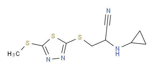 2-(cyclopropylamino)-3-((5-(methylthio)-1,3,4-thiadiazol-2-yl)thio)propanenitrile