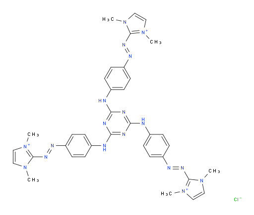 2,2',2''-[1,3,5-triazin-2,4,6-triyltris[imino-4,1-phenylene-(1E)-azo]]tris[1,3-dimethyl-1H-Imidazolium trichloride