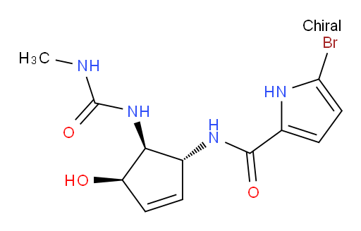 5-bromo-N-((1R,4R,5S)-4-hydroxy-5-(3-methylureido)cyclopent-2-en-1-yl)-1H-pyrrole-2-carboxamide