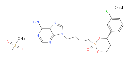 9H-Purin-6-amine, 9-[2-[[(2R,4S)-4-(3-chlorophenyl)-2-oxido-1,3,2-dioxaphosphorinan-2-yl]methoxy]ethyl]-, methanesulfonate (1:1) (ACI)