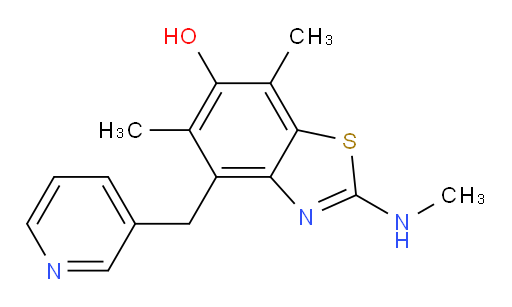 5,7-Dimethyl-2-(methylamino)-4-(3-pyridinylmethyl)-6-benzothiazolol (ACI)