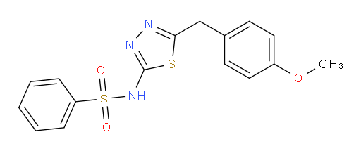 N-[5-[(4-Methoxyphenyl)methyl]-1,3,4-thiadiazol-2-yl]benzenesulfonamide (ACI)